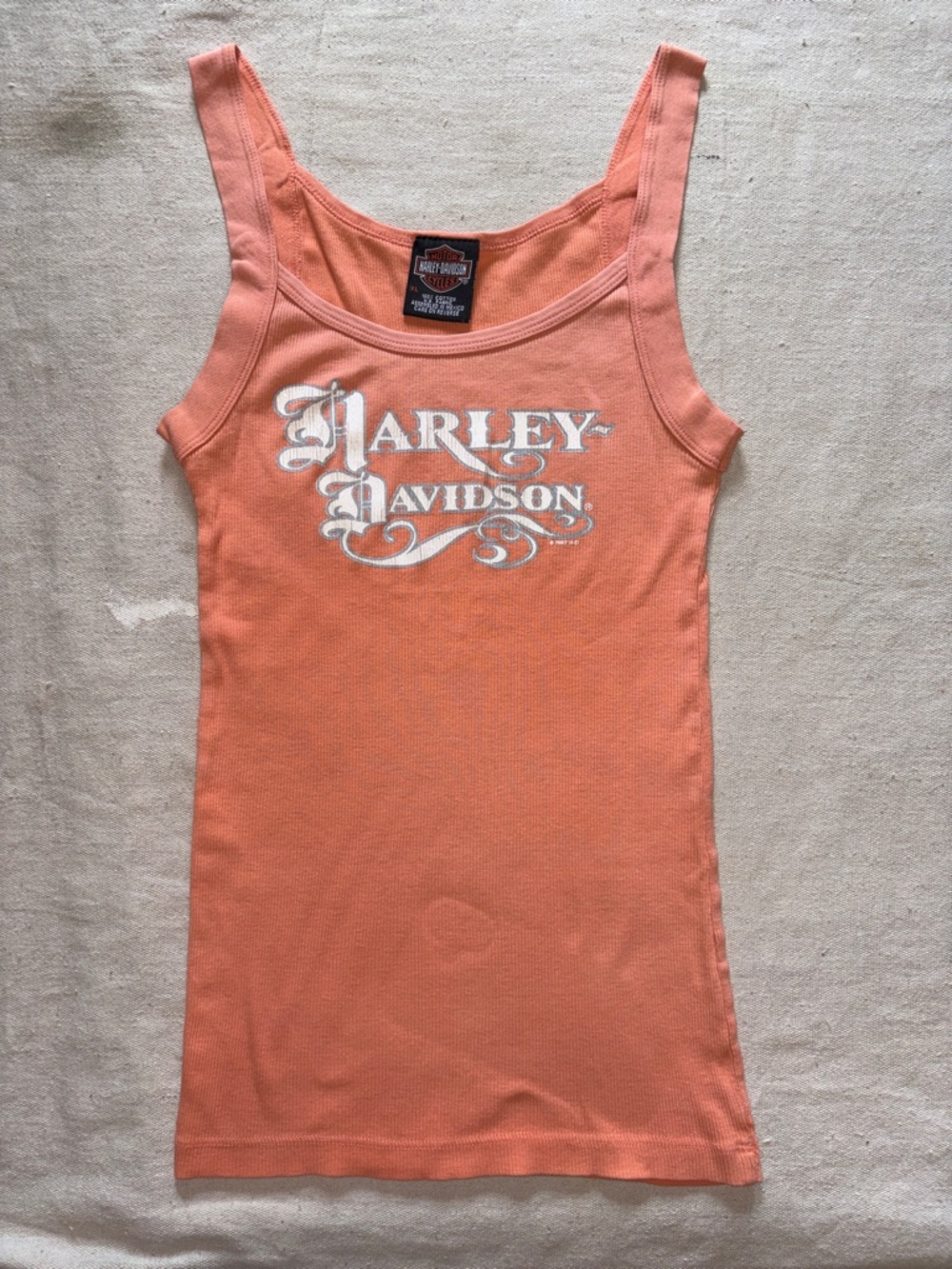 Harley-Davidson Peach Tank with White Logo